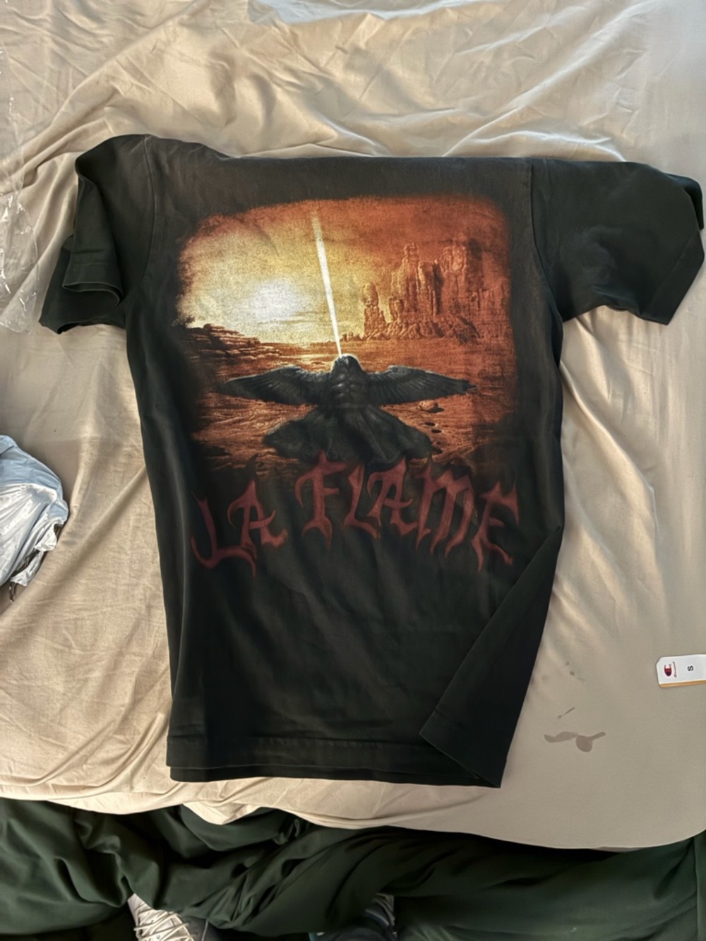 Cactus Jack by Travis Scott Black Tee with Orange-Brown 'La Flame' Back Graphic